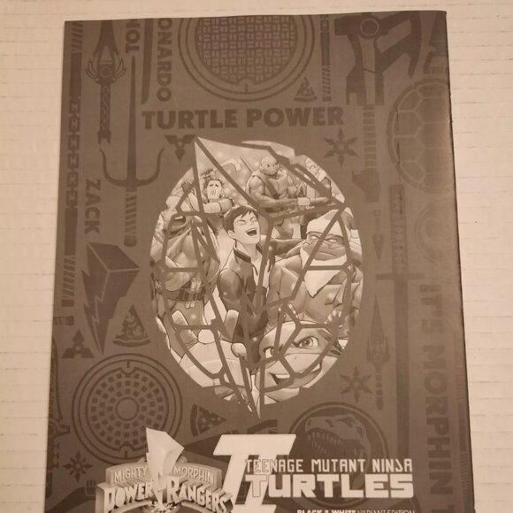 Mighty Morphin Power Rangers/Teenage Mutant Ninja Turtles #1D, B & W Variant - Picture 7 of 12